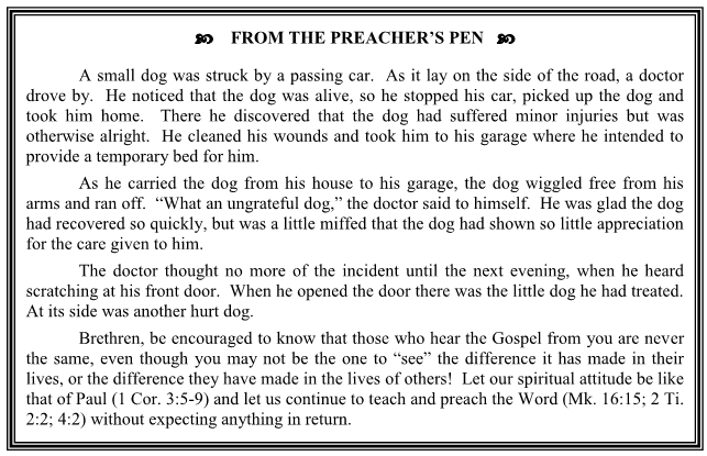 From the Preacher's Pen 07/09/2017